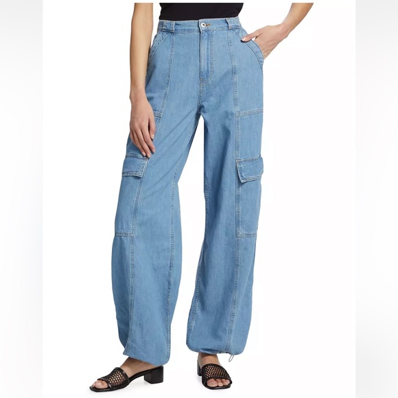 Jonathan Simkhai Standard Denim Cargo Pants - Picture 4 of 12